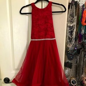 Special occasion sleeveless red dress
